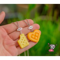 Кулон для  двоих друзей "Best Friends. Хрустящее печенье. Цена за набор 